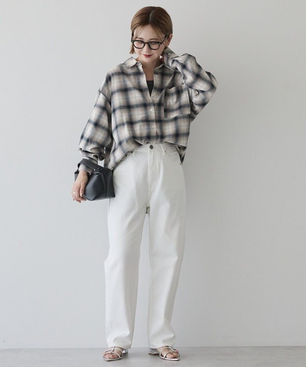 AMERICAN HOLIC ビエラ起毛チェックシャツ Ivory