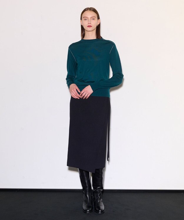 JOSEPH ウールカシミヤ　ラウンドネックニット Dark Teal