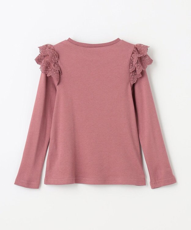 ANY KIDS 袖 レース ガーリー Ｔシャツ ローズピンク