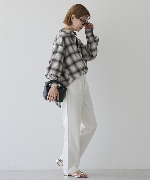 AMERICAN HOLIC ビエラ起毛チェックシャツ Ivory