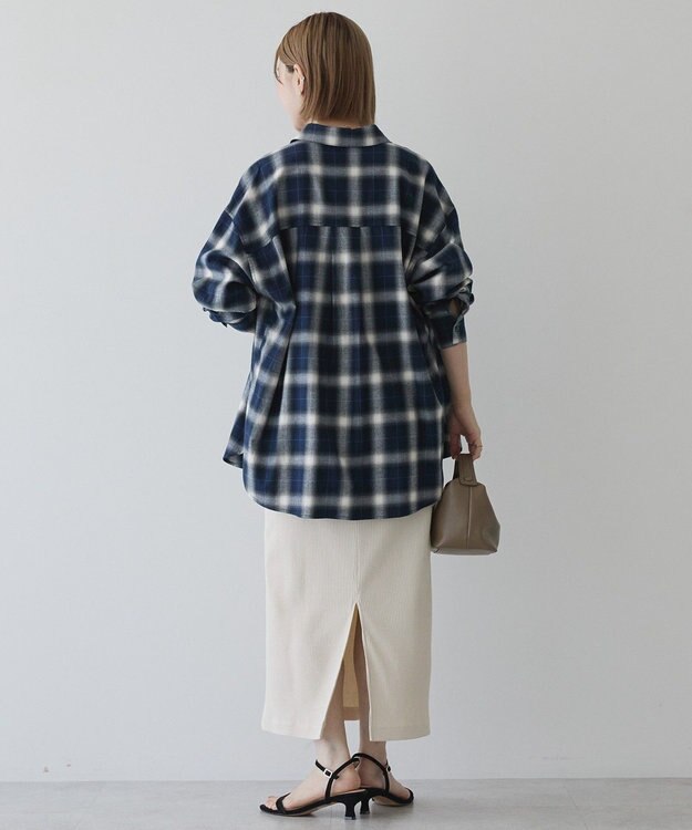 AMERICAN HOLIC ビエラ起毛チェックシャツ ネイビー