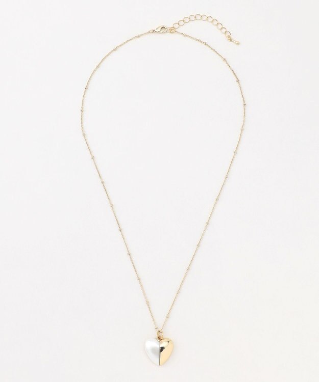 組曲 ハーフパールハート ネックレス ゴールド系