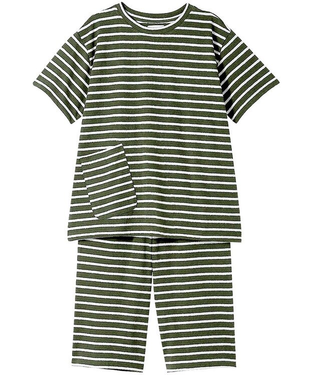 une nana cool 綿混ブークレーボーダー 半袖パジャマ OV