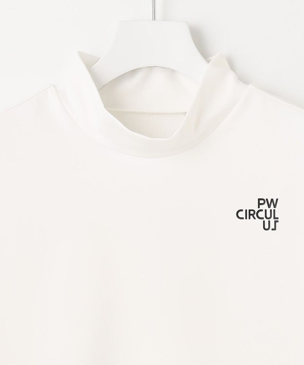 PW CIRCULUS 【MEN】【ストレッチ】バック アニマルプリント ロゴ モックネック シャツ ホワイト系