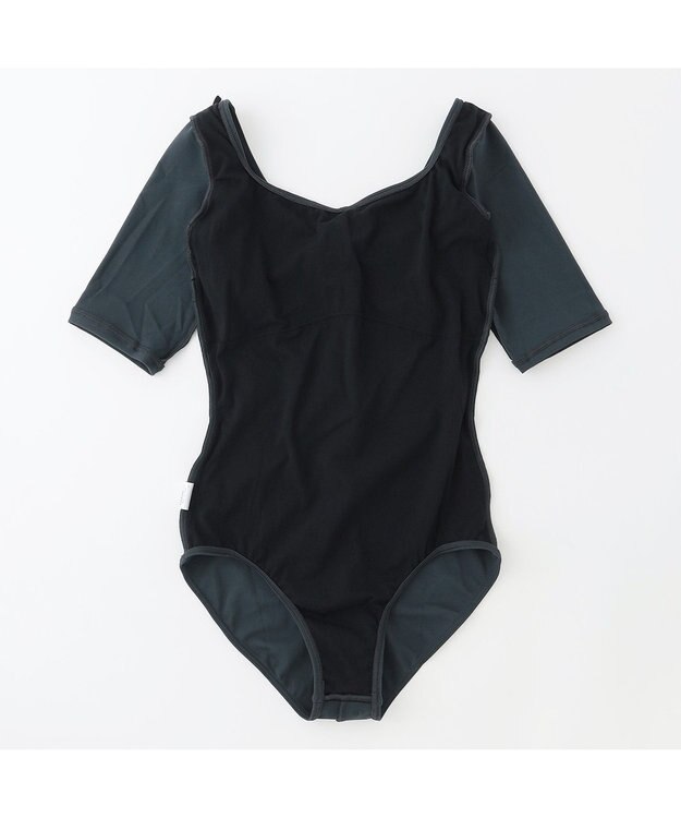 Chacott 5分袖レオタード ボトルグリーン