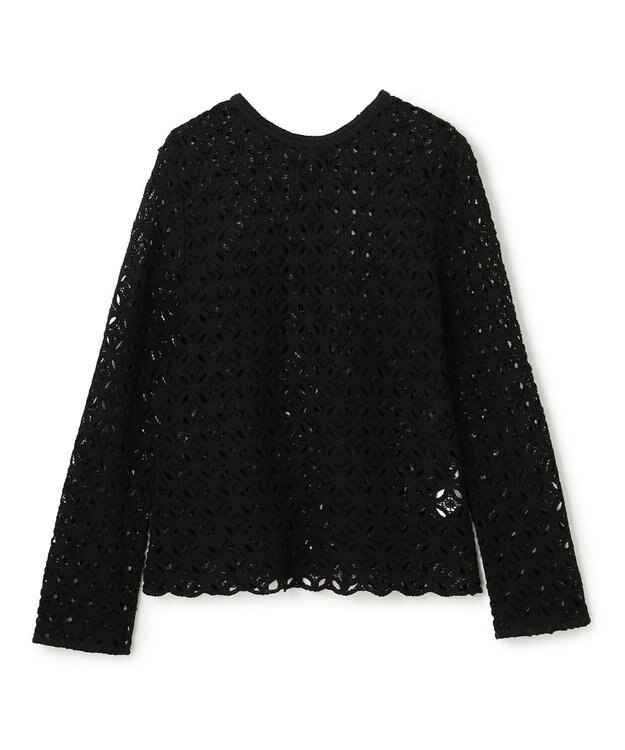 UNFILO 【前後着用可能】ラッセルレース 2WAYプルオーバー ブラック