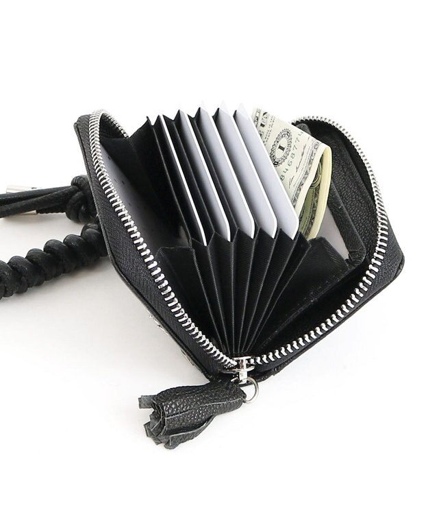 UNBILLION ペルケ perche / マルチスタッズジャバラチャームウォレットショルダー ブラック