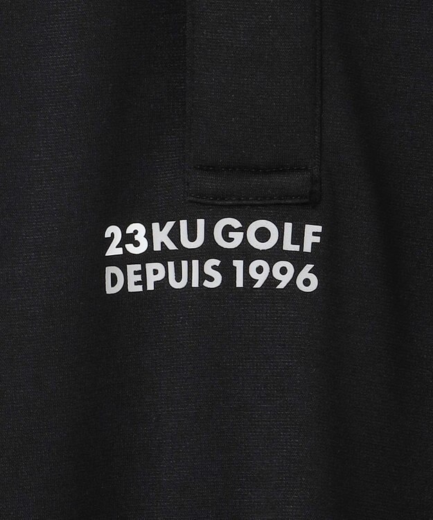 23区GOLF 【MEN】【キングサイズ/吸水速乾/UVカット】ポンチコンビポロシャツ ブラック系