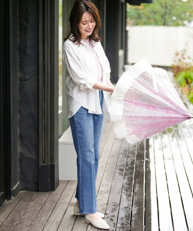 ANY SIS 【WEB・一部店舗限定】切り継ぎフラワー アンブレラ ピンク