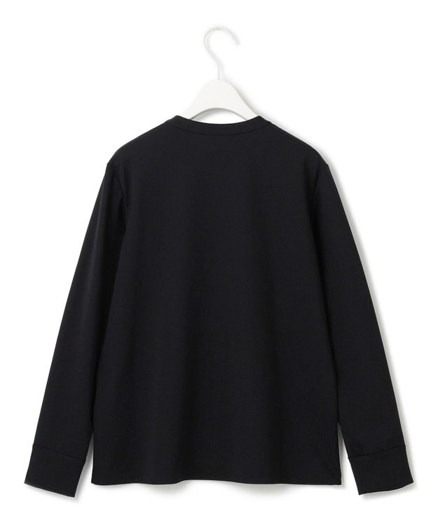 ICB L 【洗える】コンパクトモクロディ バンドカラーカットソー ブラック系