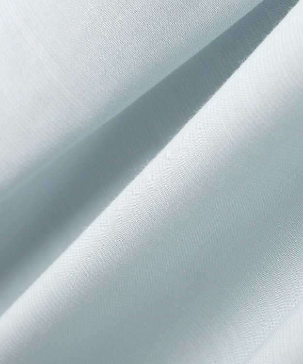 YECCA VECCA シャーリングギャザーリボンブラウス Sax