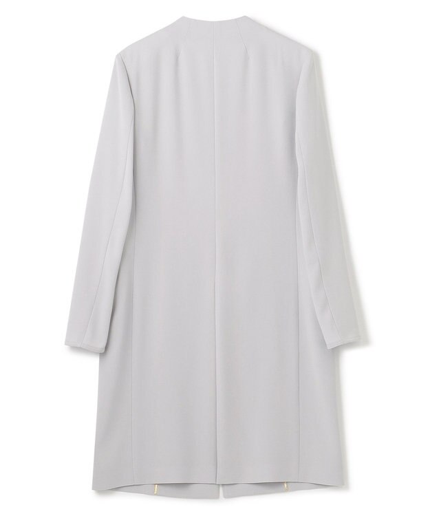 BEIGE， 【L-size】CINDY / ノーカラーロングジャケット Ice blue × White