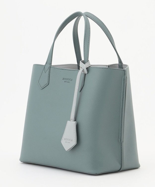 LA BAGAGERIE 【MONICA】バイカラーミディトートバッグ ダークブルー