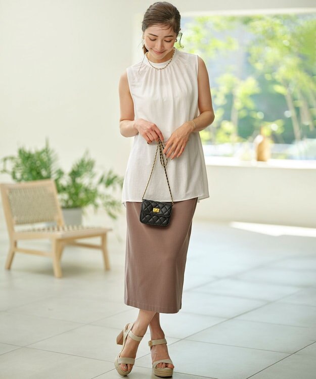 組曲 【速乾】ドライタッチ スリーブレス トップス アイボリー系