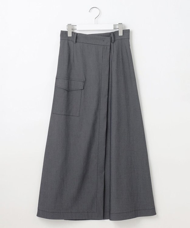 自由区 L 【カタログ掲載・接触冷感・UVカット・洗える】デニムライクボトムフレア スカート インディゴ