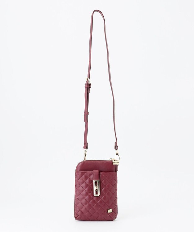 LA BAGAGERIE シープレザー　キルティングスマホショルダー ワイン