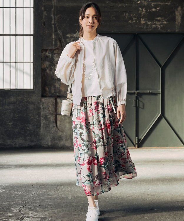 自由区 L 【洗える】ハイカウントクロップド丈 カットソー オフホワイト