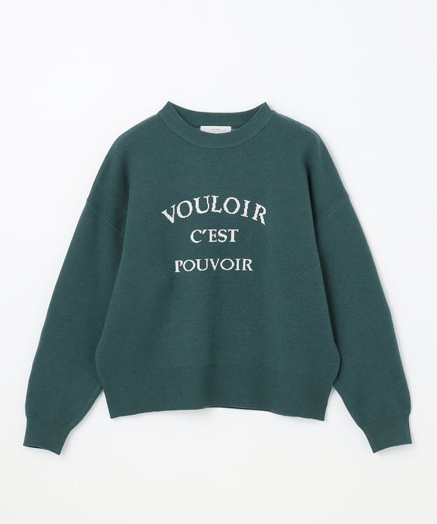 ANY しあわせタッチメッセージニット グリーン