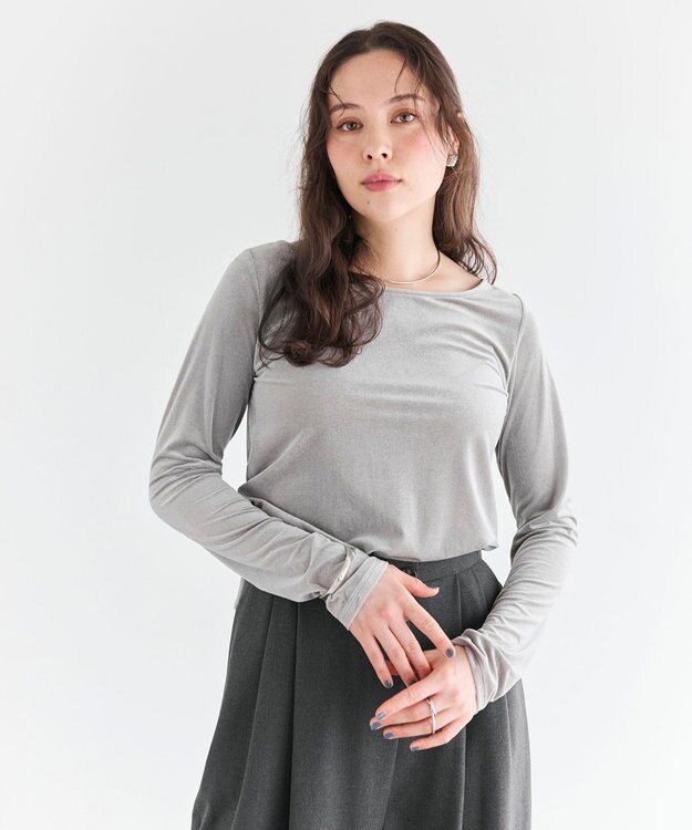 #Newans 【洗濯機可／ 前後着用可】 シアーベロアプルオーバー ライトグレー