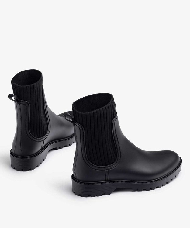 BONTRE 【UNISA/ウニサ】リブデザインレインブーツ ブラック