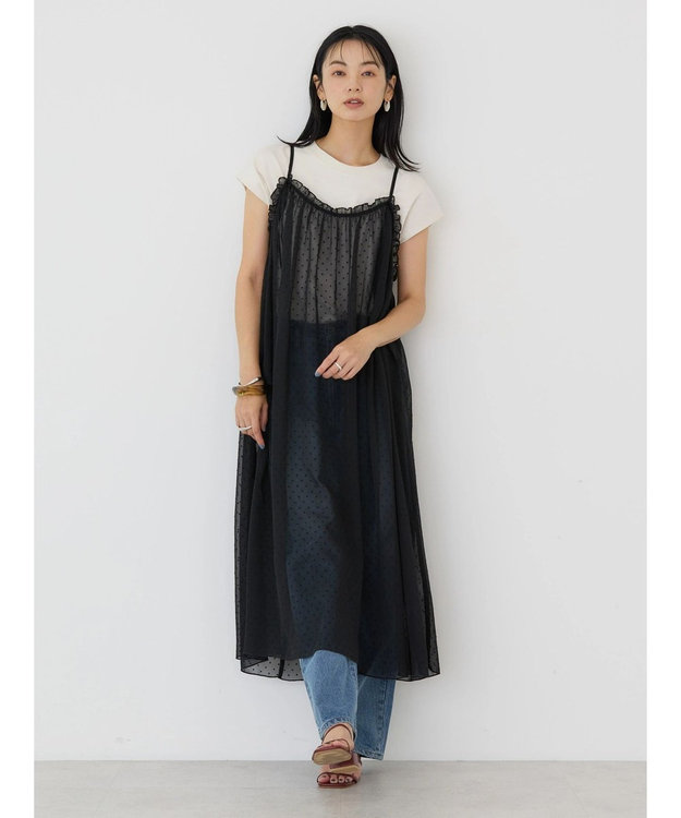 AMERICAN HOLIC ドビーシフォンキャミワンピース Black