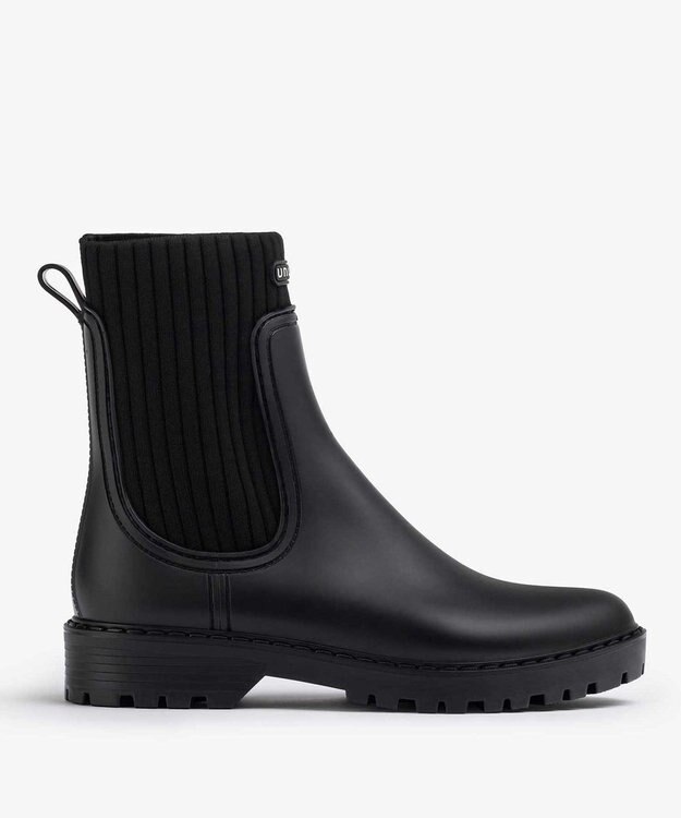 BONTRE 【UNISA/ウニサ】リブデザインレインブーツ ブラック