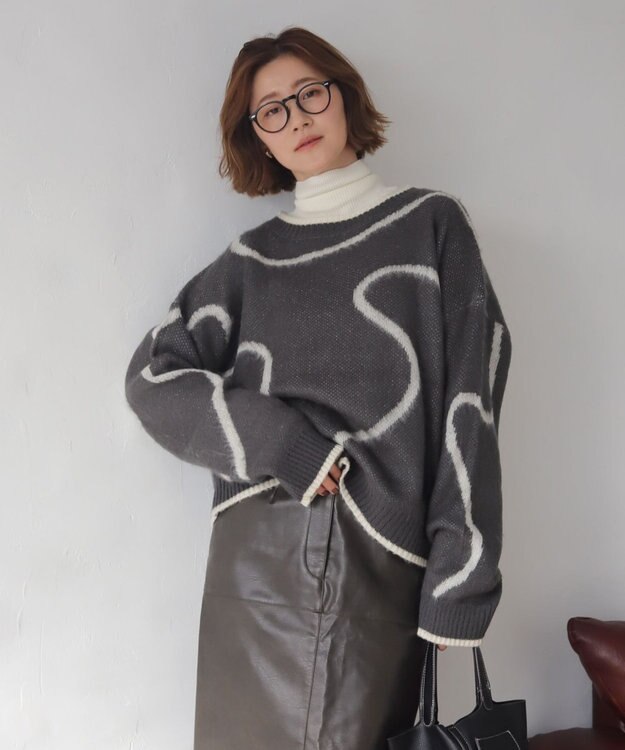 WEGO 【2025年秋冬新作】リブタートルニット ホワイト