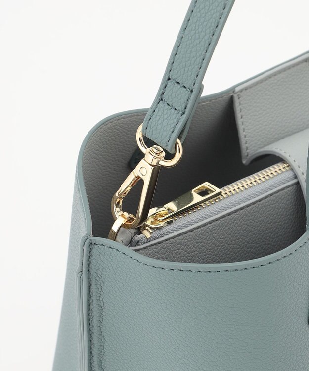 LA BAGAGERIE 【MONICA】バイカラーミディトートバッグ ダークブルー