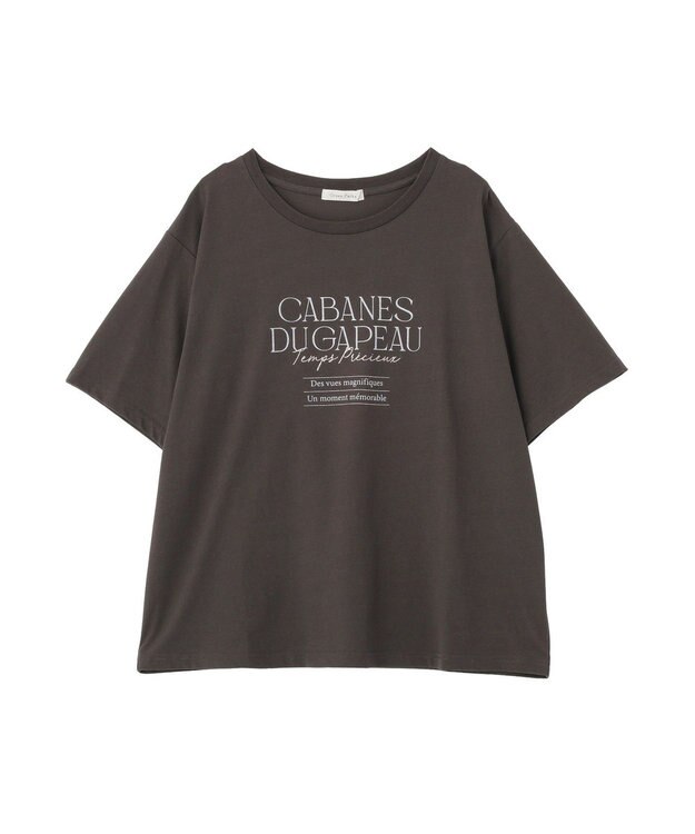 Green Parks 【適ON】多段きれい目ロゴＴシャツ Charcoal Gray