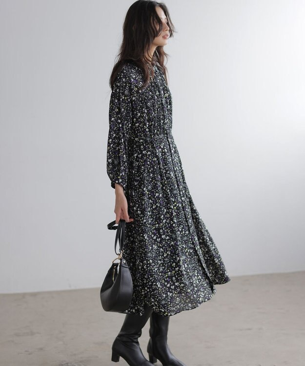 組曲 L プティフラワープリント ワンピース ブラック系5