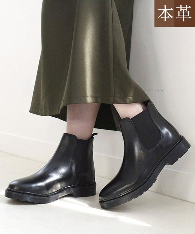 Pointer 本革防滑サイドゴアブーツ ブラック