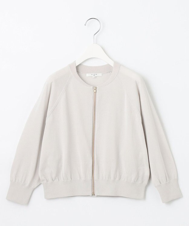 23区 【SLOW/洗える】シアージップカーディガン ベージュ系