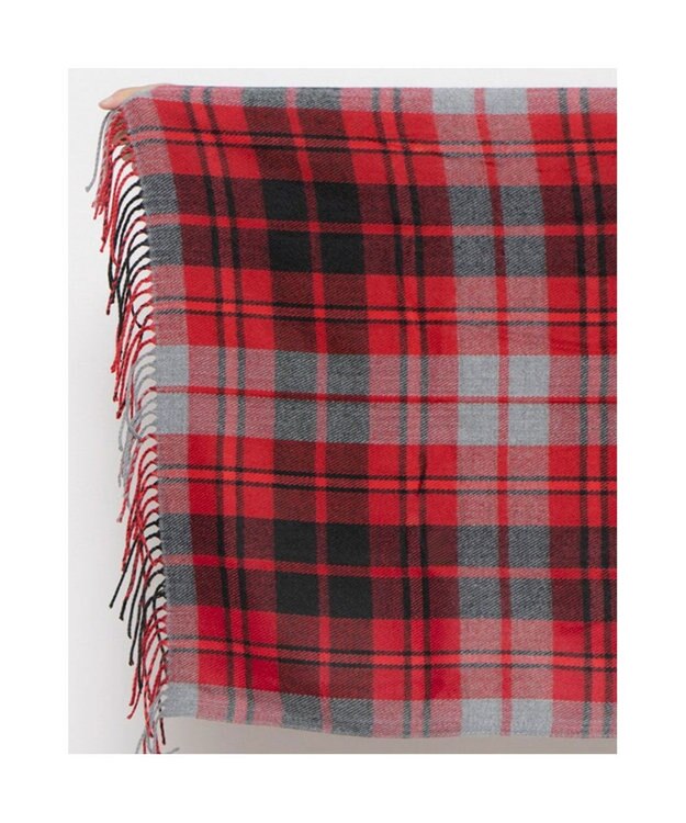 UNBILLION カシュネ cache nez / 静電チェック柄ストール レッド