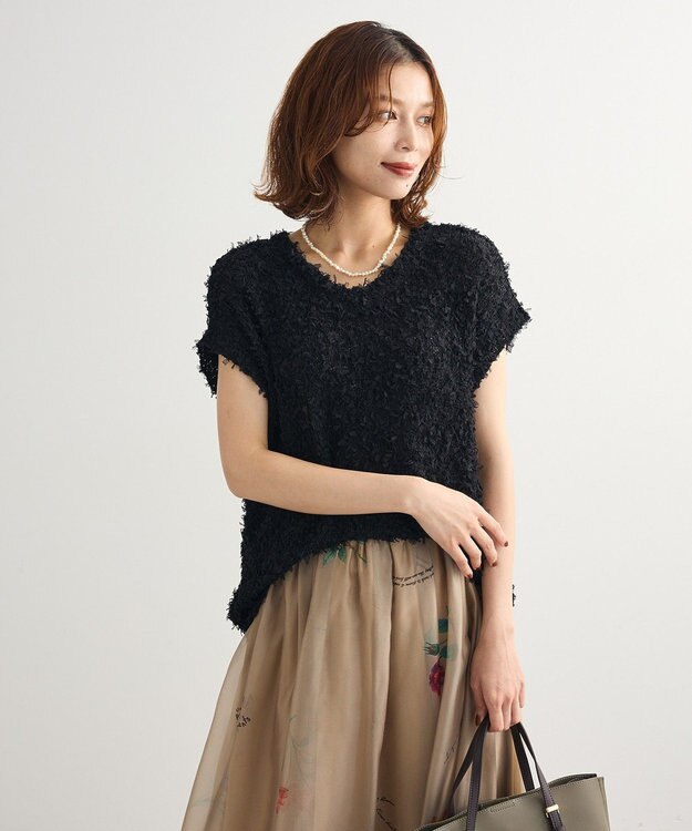 Green Parks ・ｓｗｉｎｇ　ｂｙ　チュールヤーンワイドプルオーバー Black