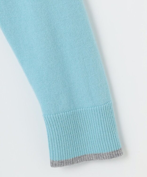 自由区 【洗える】セミウーステッドウールニット ワンピース メンソール×ライトグレー