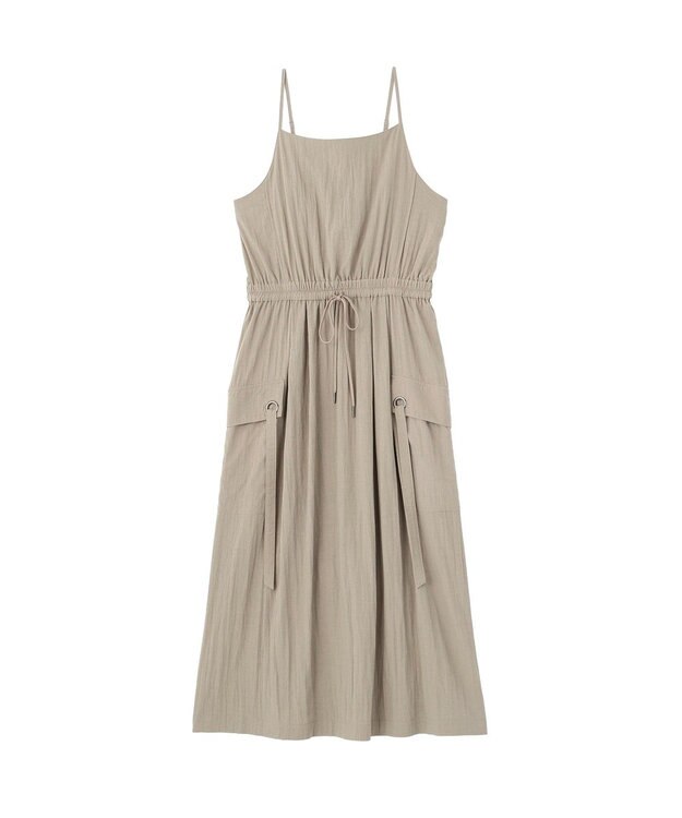 YECCA VECCA 【UVカット/遮熱/接触冷感】COOLカーゴキャミワンピース Gray Beige