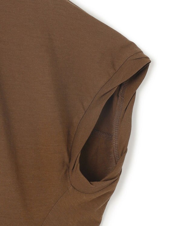 BEIGE， 【BEIGE,ecru/WEB限定・洗える】FINE DRY TOUCH / ねじりデザインコットンクルーネックTシャツ Brown