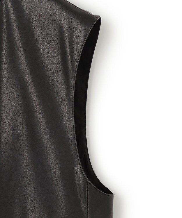 ICB フェイクレザー ベスト ブラック系