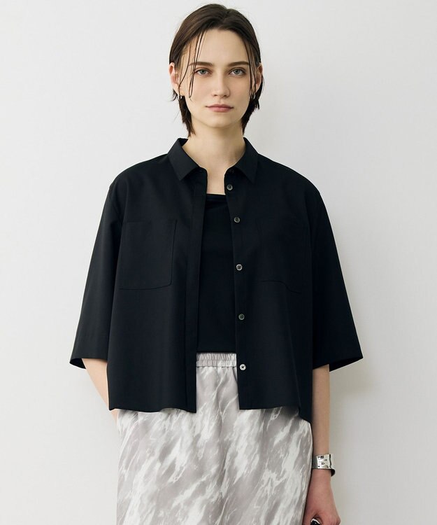 ICB L 【先行予約】ドライクールトロ 5分袖シャツ ブラック