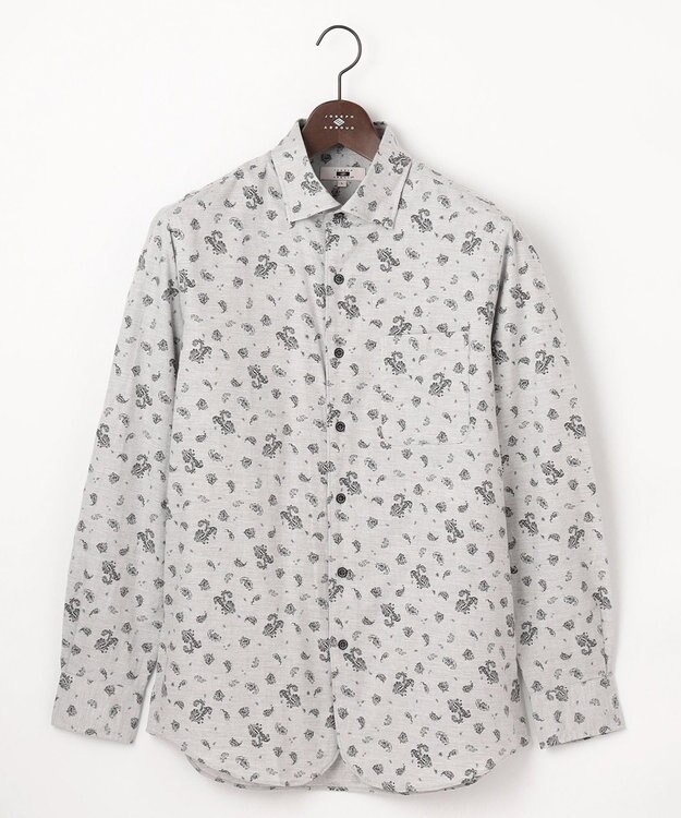 JOSEPH ABBOUD 【柔らか】シャンブレーツイルピーチ シャツ ライトグレー系6