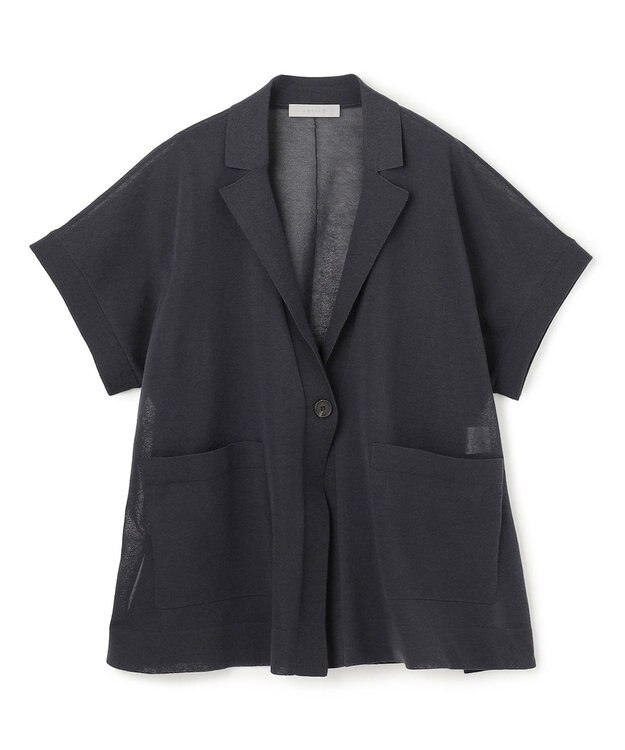 UNFILO シアーフォルムニット ジャケットジレ チャコール