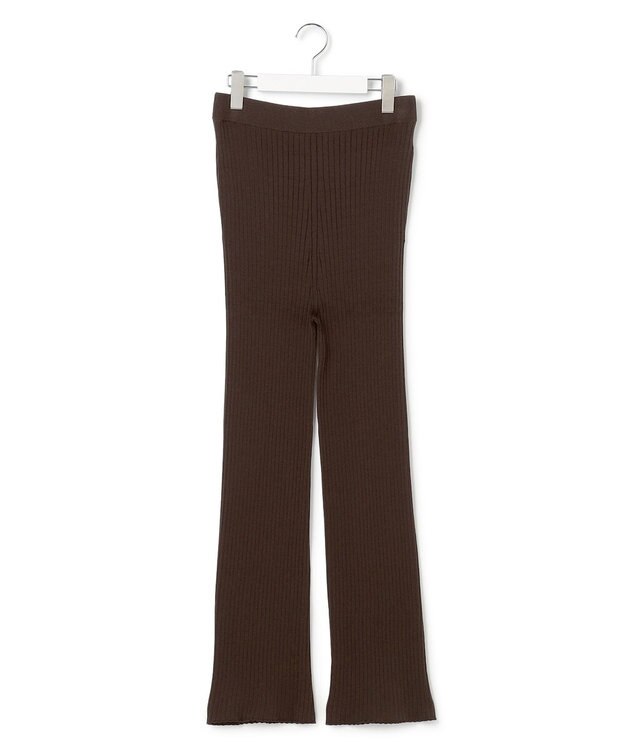 23区 L 【SLOW/一部店舗限定】ホールガーメント リブニット パンツ ダークブラウン系