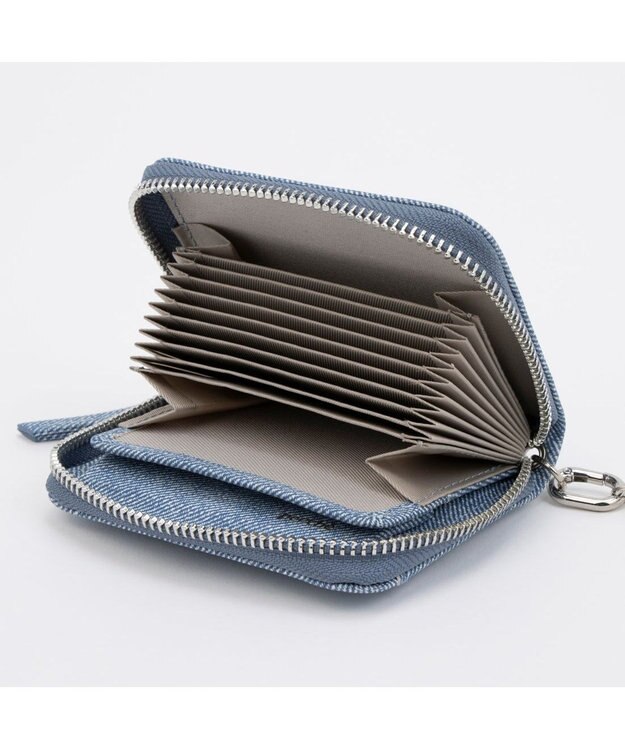 UNBILLION ペルケ perche / パール調ストラップ・ジャバラカードウォレット シルバー