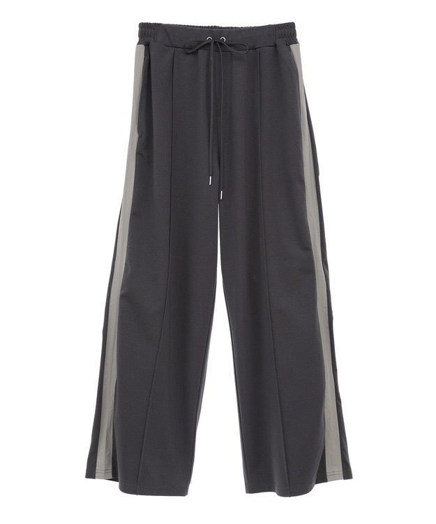 Green Parks サイドラインセンターシム入りスウェットパンツ Charcoal Gray