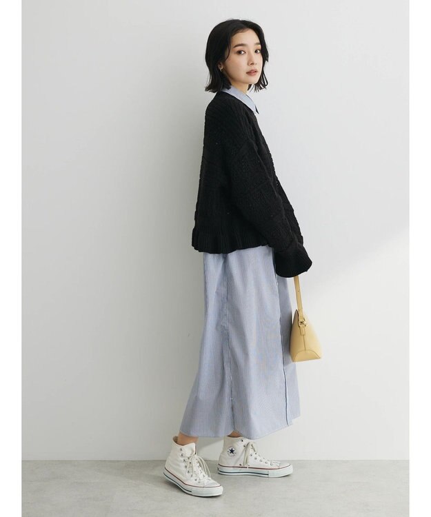 Green Parks アソートシャツワンピース Stripe Navy