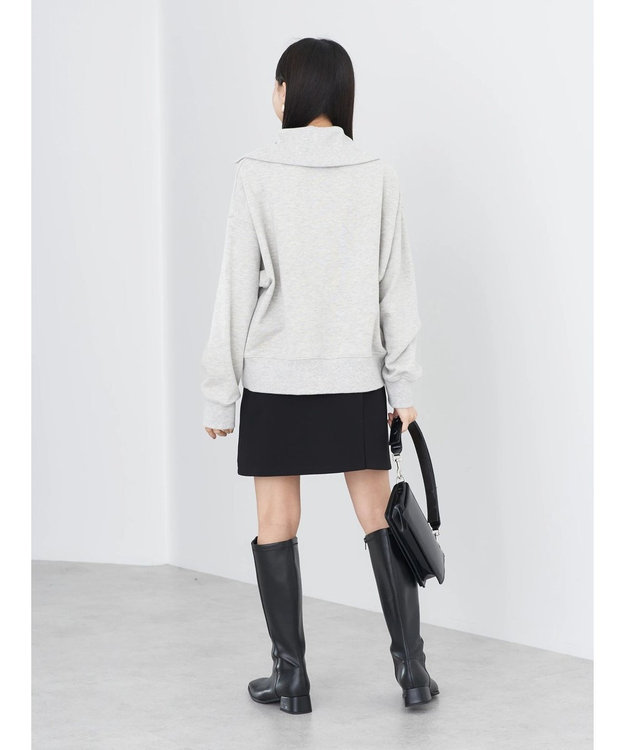 earth music&ecology ハーフＺＩＰスウェット Light Gray Mixture