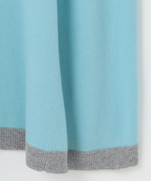 自由区 【洗える】セミウーステッドウールニット ワンピース メンソール×ライトグレー