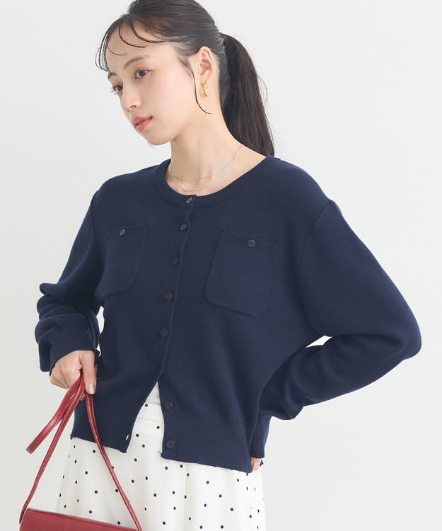 earth music&ecology ダブルポケットカーディガン Navy