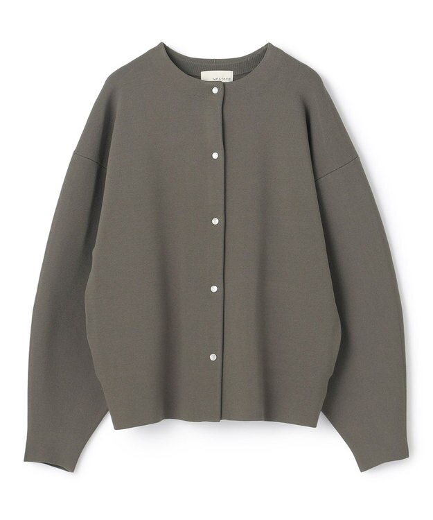 uncrave 【洗える】スムースニット カーディガン（uncrave WHITE） カーキグレー