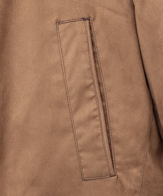 JOSEPH ABBOUD 【キルトレスダウン】ナチュラルダイスウェード ダウンコート キャメル系